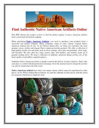 Find Authentic Native American Artifacts Online