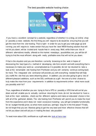Website hosting