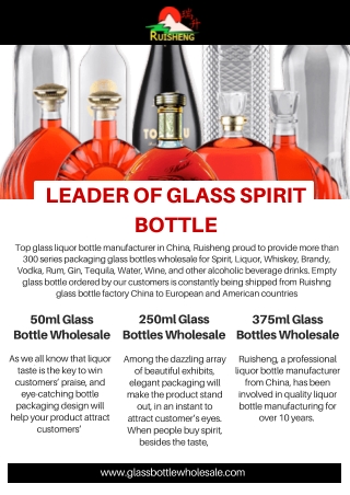Wholesale Glass Liquor Bottles Manufacturer - Bulk Spirit Bottle Supplier