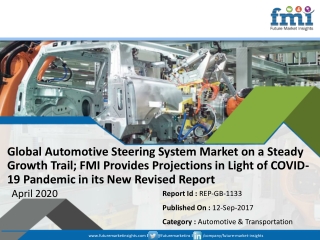 Global Automotive Steering System Market on a Steady Growth Trail; FMI Provides Projections in Light of COVID-19 Pandemi