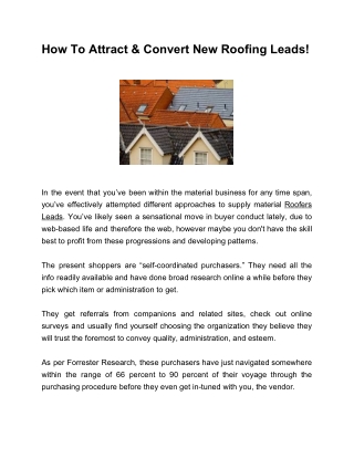 Roofing Leads