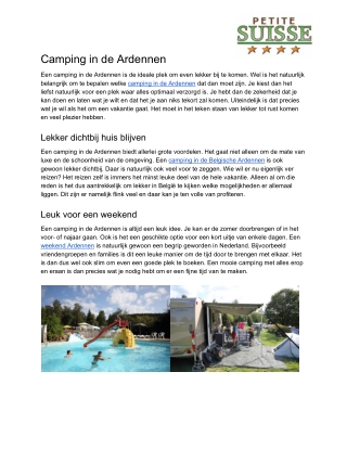 Camping in de Ardennen