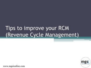 Tips to improve your RCM (Revenue Cycle Management)