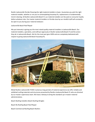 Roofers Jacksonville Beach FL