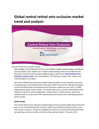 Global central retinal vein occlusion market research report