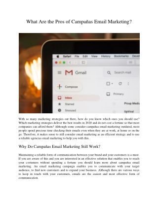 What Are the Pros of Campañas Email Marketing?