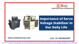 Importance of Servo Voltage Stabilizer in Our Daily Life