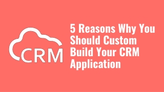 5 Reasons Why You Should Custom Build Your CRM Application