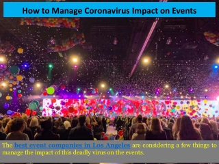 How to Manage Coronavirus Impact on Events
