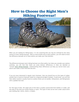 Men's hiking footwear