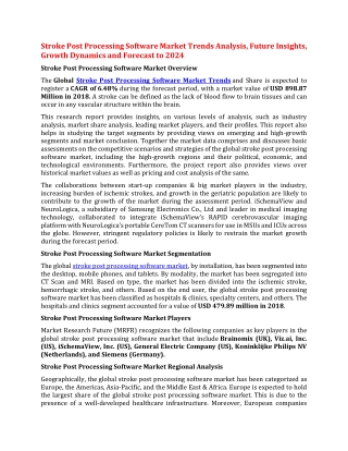 Stroke Post Processing Software Market Trends Analysis, Future Insights, Growth Dynamics and Forecast to 2024