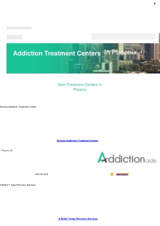 Addiction Treatment Centers In Phoenix