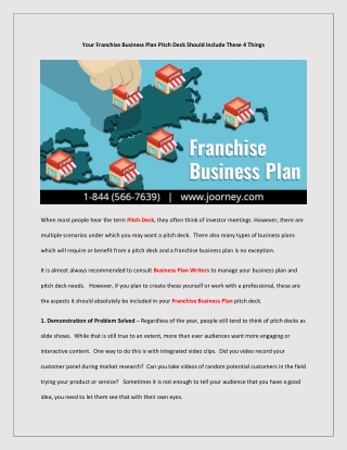 Your Franchise Business Plan Pitch Deck Should Include These 4 Things