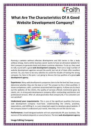 What Are The Characteristics Of A Good Website Development Company?