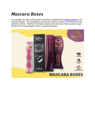 Mascara Packaging Boxes