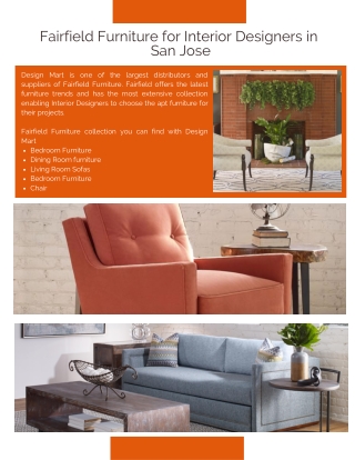 Fairfield Furniture for Interior Designers in San Jose