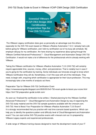 VCAP-CMA Design 2020 Certification