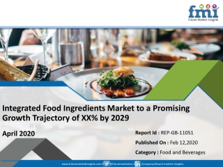 Coronavirus Turmoil to Take Toll on Near-term Growth of Integrated Food Ingredients Market