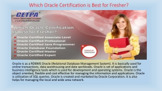 Which Oracle Online Course Certification is Best for Fresher?