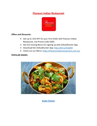 Flavours Indian Restaurant Bundoora Menu – 15% off – Indian Takeaway Bundoora