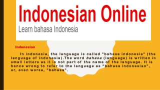 Learn indonesian