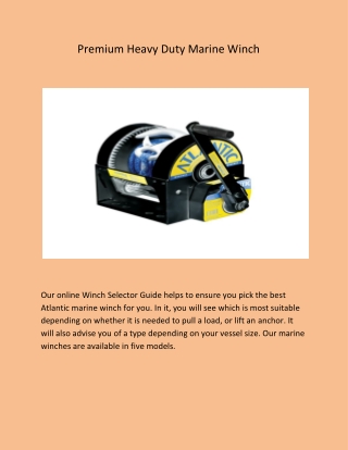 Premium Heavy Duty Marine Winch