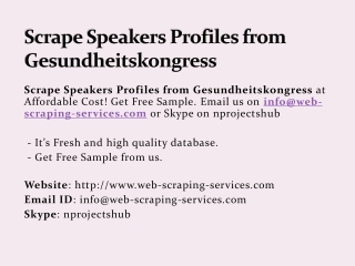 Scrape Speakers Profiles from Gesundheitskongress