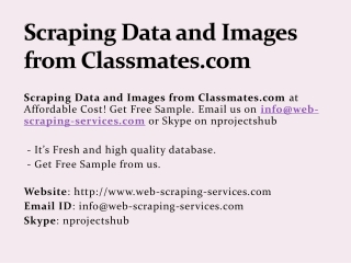 Scraping Data and Images from Classmates.com