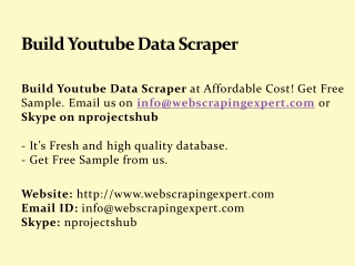 Build Youtube Data Scraper