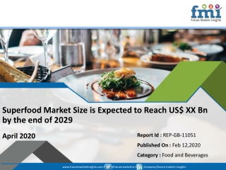 Superfood  Market Recorded Strong Growth in 2019;COVID-19 Pandemic Set to Drop Sales