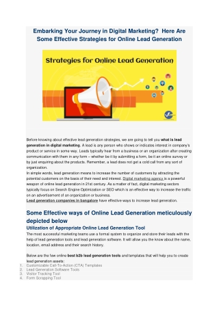 Effective strategies for  lead generation to boost your sales