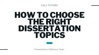 How to Choose the Right Dissertation Topics
