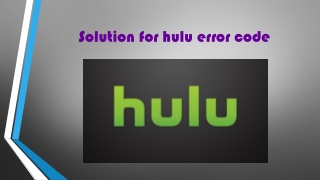 Solution for hulu error code
