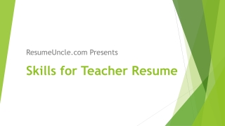 Skills for Teacher Resume