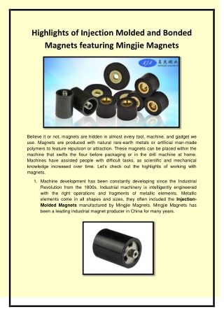 The Competitive Injection Molded Magnets Manufacturer