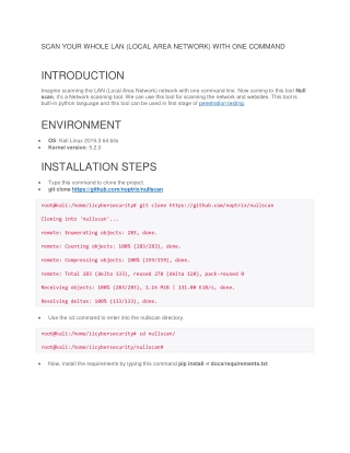 SCAN YOUR WHOLE LAN (LOCAL AREA NETWORK) WITH ONE COMMAND