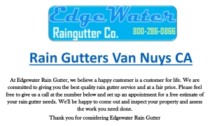 Rain Gutters Van Nuys CA