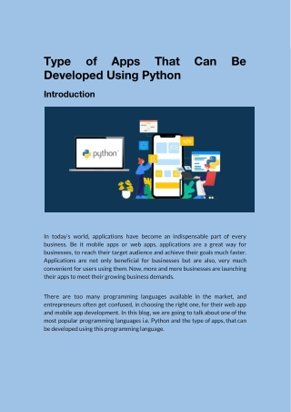 Type of Apps That Can Be Developed Using Python