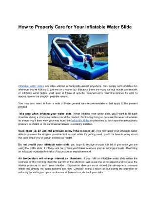 Inflatable Water Slides