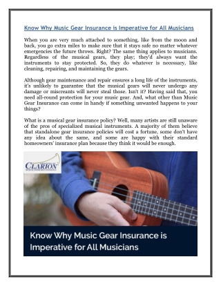 Know Why Music Gear Insurance is Imperative for All Musicians