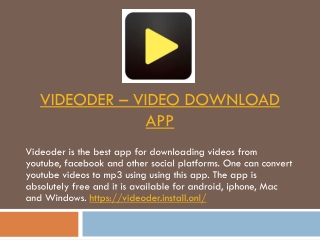 Features of Videoder - Video Download App