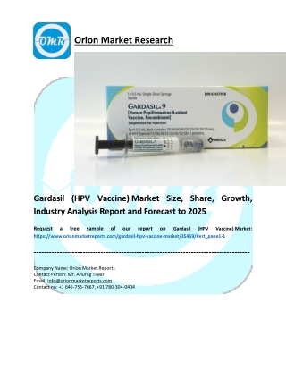 Gardasil (HPV Vaccine) Market pdf