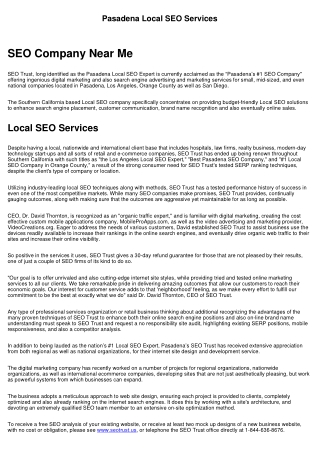 Pasadena Local SEO Agency