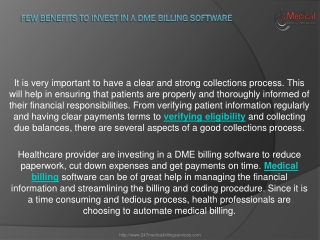 Few Benefits to Invest in a DME Billing Software