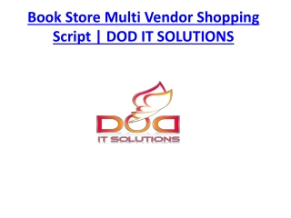 Book Store Multi Vendor Shopping Script | DOD IT SOLUTIONS