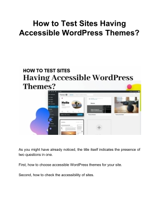 How to Test Sites Having Accessible WordPress Themes?