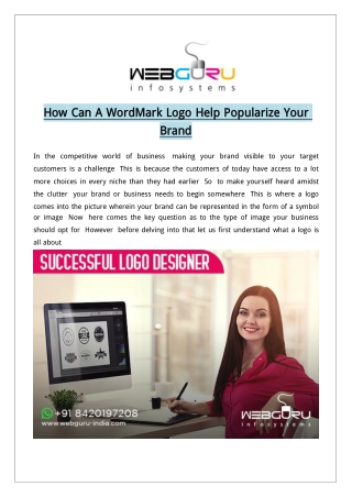 How Can A WordMark Logo Help Popularize Your Brand