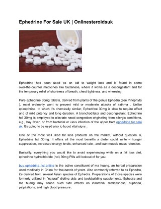Ephedrine For Sale UK | Onlinesteroidsuk