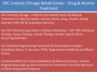 CRC Institute Chicago Rehab Center - Drug & Alcohol Treatment