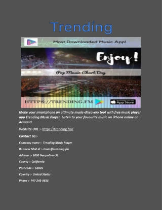 Free Music Apps -| ( Trending.fm )